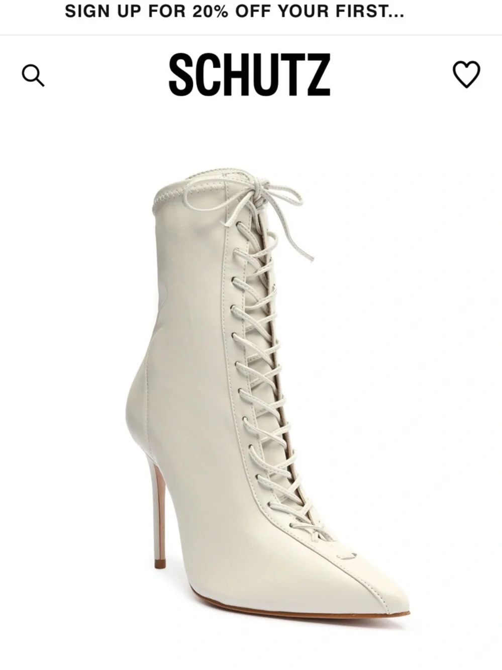 Schutz Tennie Bootie lace up leather bootie… bone color - Picture 3 of 16